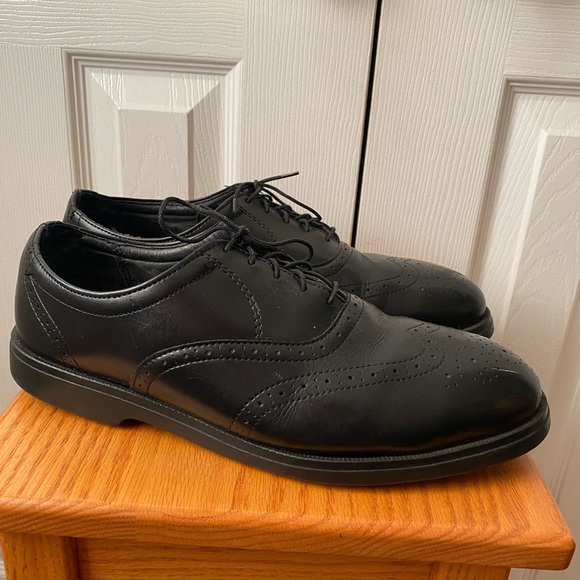 RED WING SHOES 8701 Black Steel Toe Safety Shoe Wingtip Oxfords SZ 10.5EE - Picture 2 of 12